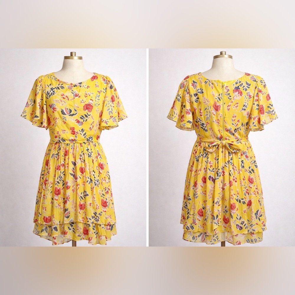 Valleygirl Yellow Floral Mini Dress